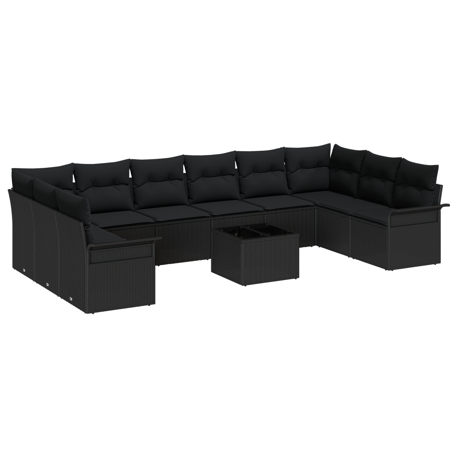 3354222 2 Set de canapele pentru grădină cu pernă 11 pcs Bej Rattan poli Set de canapele pentru grădină cu pernă 11 pcs Bej Rattan poli - imagine 2