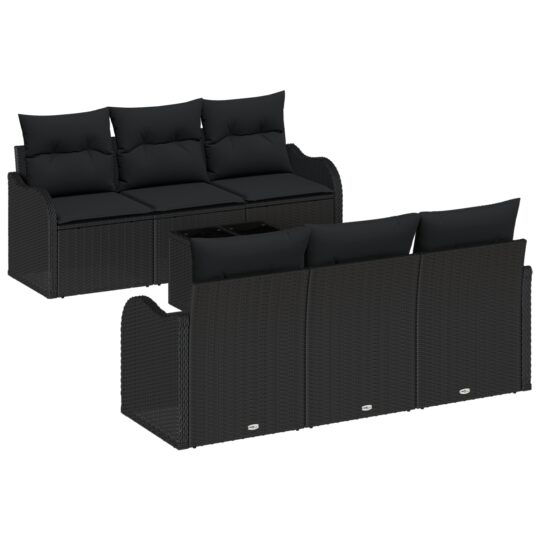 3354262 2 Set de canapele pentru grădină 7 pcs Negru 55 x 55 x 37 cm 3354262 2