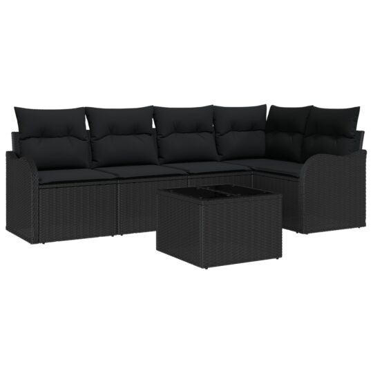Alternative view of Set de canapele pentru grădină cu pernă 6 pcs Bej Rattan poli