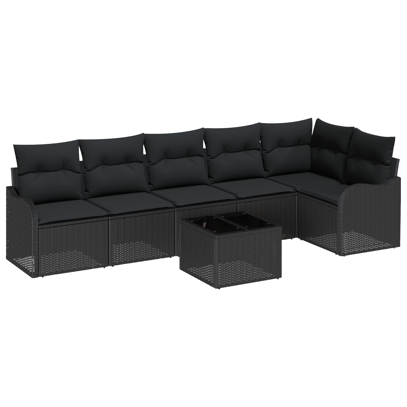 3354402 2 Set de canapele pentru grădină cu pernă 7 pcs Bej Rattan poli Set de canapele pentru grădină cu pernă 7 pcs Bej Rattan poli - imagine 2