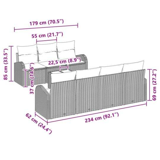 3354619 9 Set de canapele pentru grădină 8 pcs Bej și gri 55 x 55 x 37 cm 3354619 9