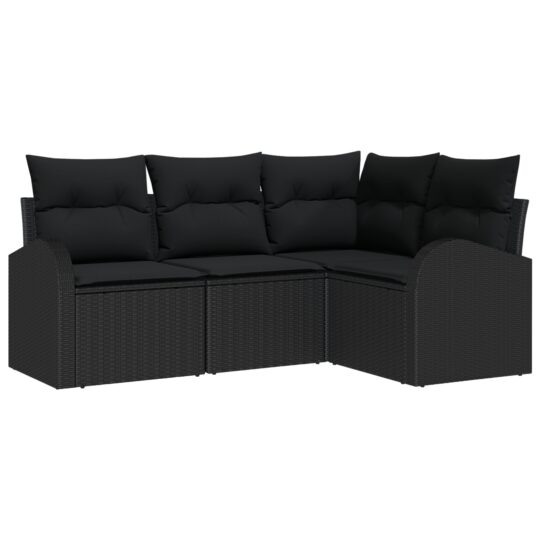 3354692 2 Set de canapele pentru grădină cu pernă 4 pcs Negru Rattan poli 3354692 2