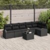 3354742 1 Set de canapele pentru grădină cu pernă 7 pcs Negru Rattan poli 3354742 1