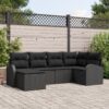 3354782 1 Set de canapele pentru grădină cu pernă 6 pcs Negru Rattan poli 3354782 1