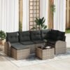 3354788 1 Set de canapele pentru grădină cu pernă 7 pcs Gri Rattan poli 3354788 1