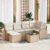 3354790 1 Set de canapele pentru grădină 7 pcs Bej și alb Rattan poli 3354790 1