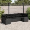 3354862 1 Set de canapele pentru grădină cu pernă 7 pcs Negru Rattan poli 3354862 1