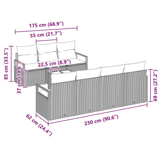 3354962 11 Set de canapele pentru grădină 8 pcs Negru 55 x 55 x 37 cm 3354962 11
