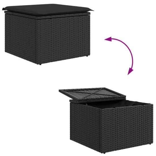 3355122 13 Set de canapele pentru grădină cu pernă 6 pcs Negru 3355122 13