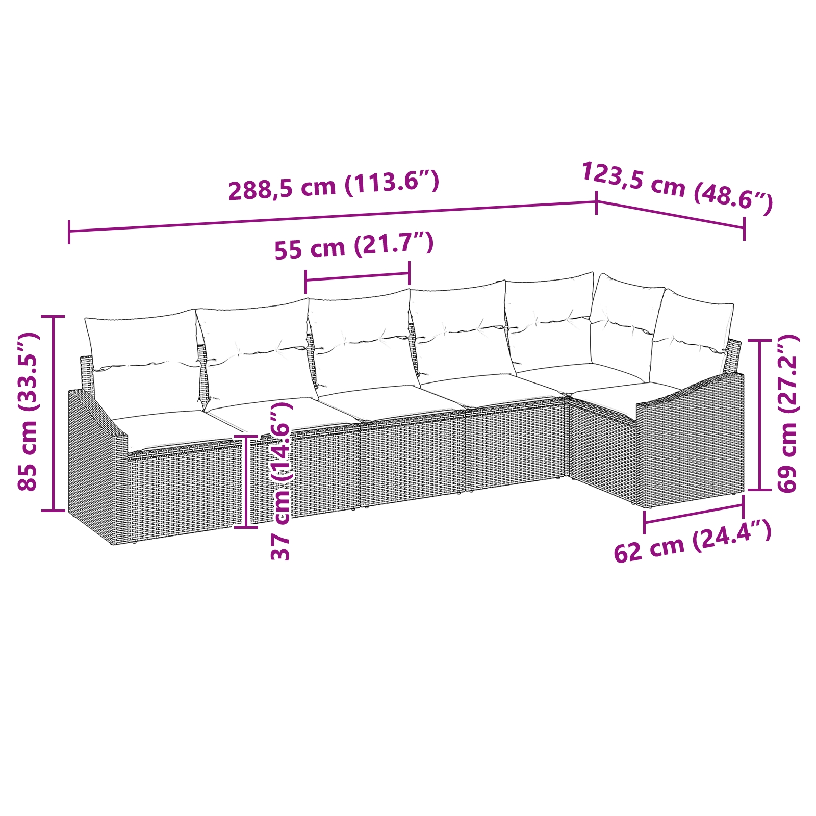 3355406 12 Set de masă pentru grădină cu pernă 6 pcs Negru și Crem Set de masă pentru grădină cu pernă 6 pcs Negru și Crem - imagine 12