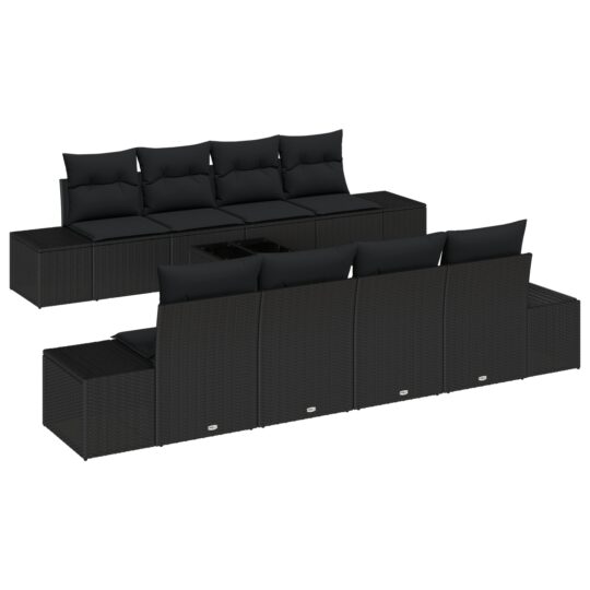 3355662 2 Set de canapele pentru grădină 7 pcs Negru 55 x 55 x 37 cm 3355662 2