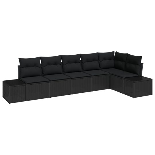 3355752 2 Set de canapele pentru grădină cu pernă 6 pcs Negru 3355752 2