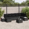 3355832 1 Set de canapele pentru grădină cu pernă 8 pcs Negru Rattan poli 3355832 1