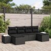 3355842 1 Set de canapele pentru grădină 6 pcs Negru 184 x 62 x 85 cm 3355842 1