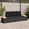 3356683 1 Set de canapele pentru grădină 3 pcs Negru 239 x 62 x 85 cm 3356683 1