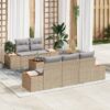 3356695 1 Set de canapele pentru grădină cu pernă 6 pcs Bej Rattan poli 3356695 1