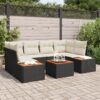 3356702 1 Set de canapele pentru grădină cu pernă 6 pcs Negru Rattan poli 3356702 1