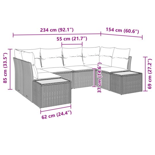 3356826 12 Set de canapele pentru grădină cu pernă 6 pcs bej și crem 3356826 12