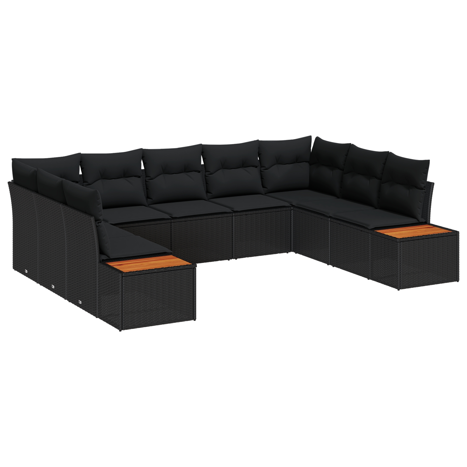 3356833 2 Set de canapele pentru grădină 5 pcs Negru 289 x 209 x 85 cm Set de canapele pentru grădină 5 pcs Negru 289 x 209 x 85 cm - imagine 2