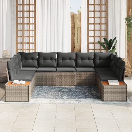 3356834 3 Set de canapele pentru grădină 5 pcs Gri 289 x 209 x 85 cm 3356834 3