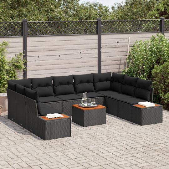 3356838 3 Set de canapele pentru grădină 6 pcs Negru 289 x 209 x 85 cm 3356838 3