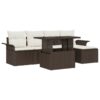 3357001 1 Set de canapele pentru grădină cu pernă 6 pcs Maro Rattan poli 3357001 1