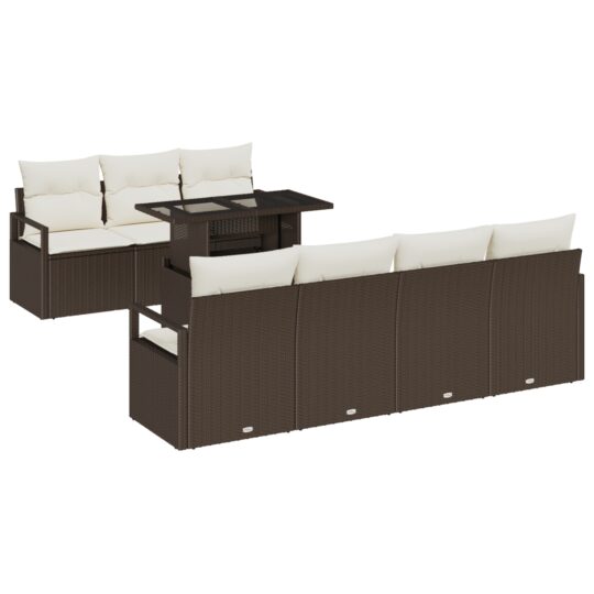 3357501 2 Set de canapele pentru grădină 8 pcs Maro Rattan poli 3357501 2