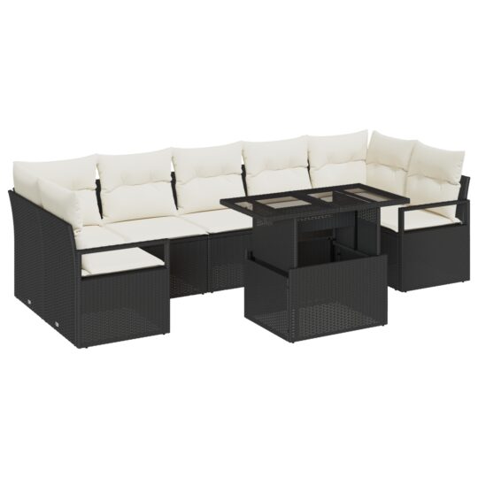 Alternative view of Set de canapele pentru grădină 8 pcs Negru Rattan poli