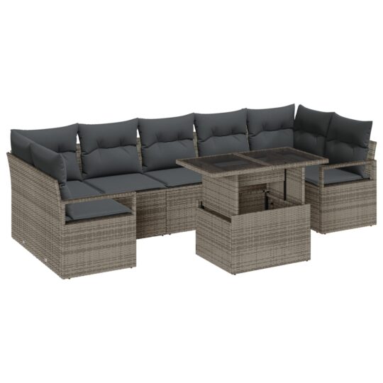 Alternative view of Set de canapele pentru grădină 8 pcs Gri Rattan poli