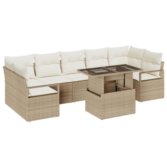 3357514 2 Set de canapele pentru grădină 8 pcs Bej Rattan poli 3357514 2