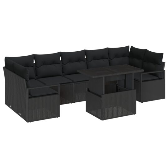 Alternative view of Set de canapele pentru grădină 8 pcs Negru Rattan poli