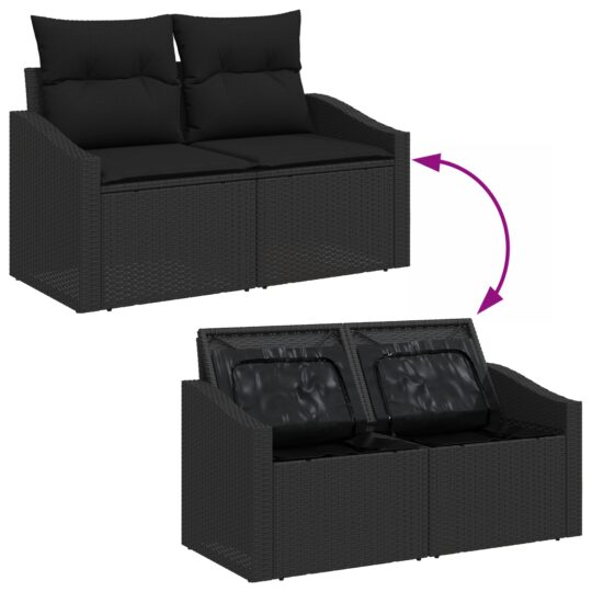 3357646 10 Set de canapele pentru grădină 5 pcs Negru Rattan poli 3357646 10