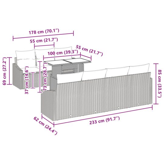 3357682 13 Set de canapele pentru grădină 8 pcs Gri Rattan poli 3357682 13