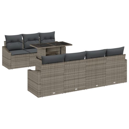 3357682 2 Set de canapele pentru grădină 8 pcs Gri Rattan poli 3357682 2