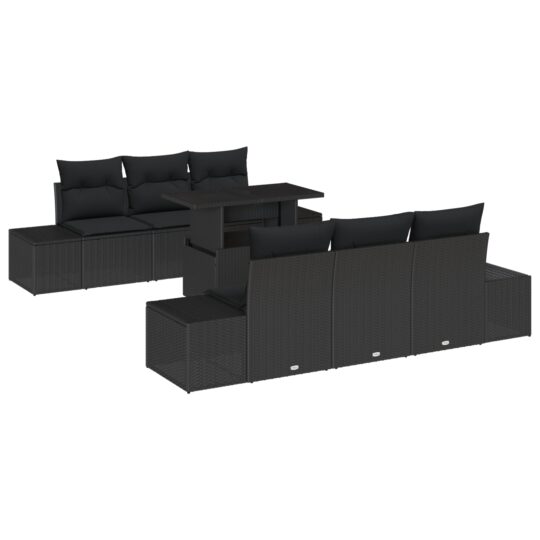 3357846 2 Set de canapele pentru grădină 7 pcs Negru 100 x 55 x 73 cm 3357846 2