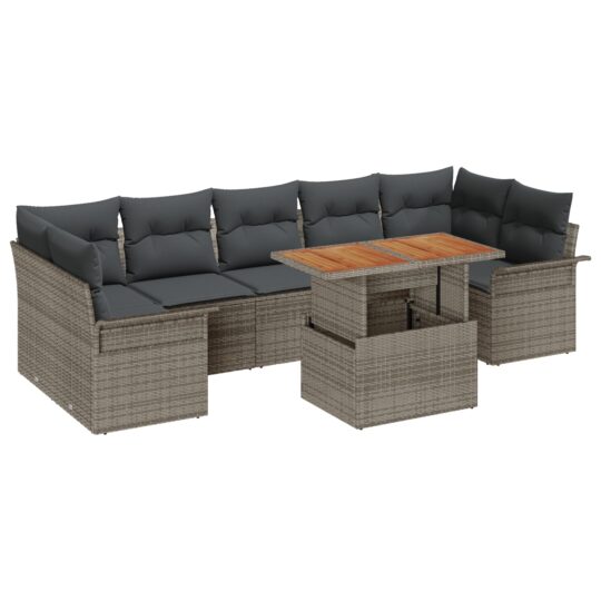 Alternative view of Set de canapele pentru grădină 8 pcs Gri Rattan poli