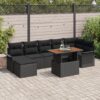 3358102 1 Set de canapele pentru grădină 8 pcs Negru Rattan poli 3358102 1