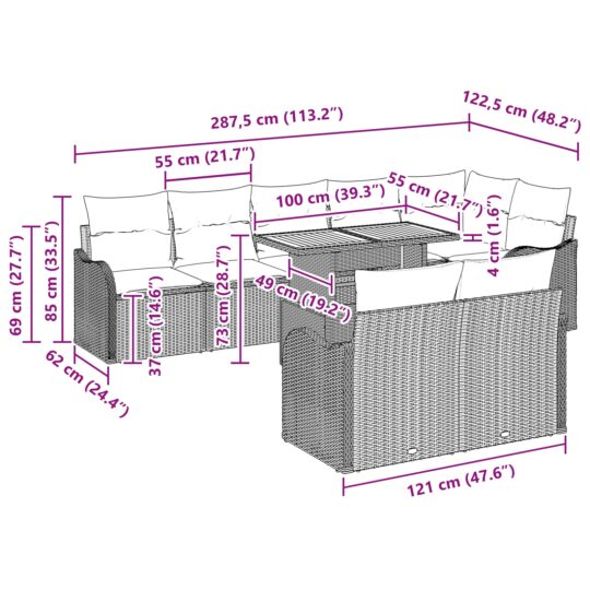 3358214 13 Set de canapele pentru grădină 9 pcs Negru Rattan poli 3358214 13