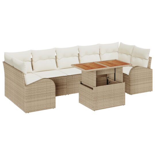 3358290 2 Set de canapele pentru grădină 8 pcs Bej Rattan poli 3358290 2