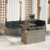 3358589 1 Set de canapele pentru grădină 9 pcs Gri Rattan poli 3358589 1