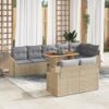 3358590 1 Set de canapele pentru grădină 9 pcs Bej Rattan poli 3358590 1