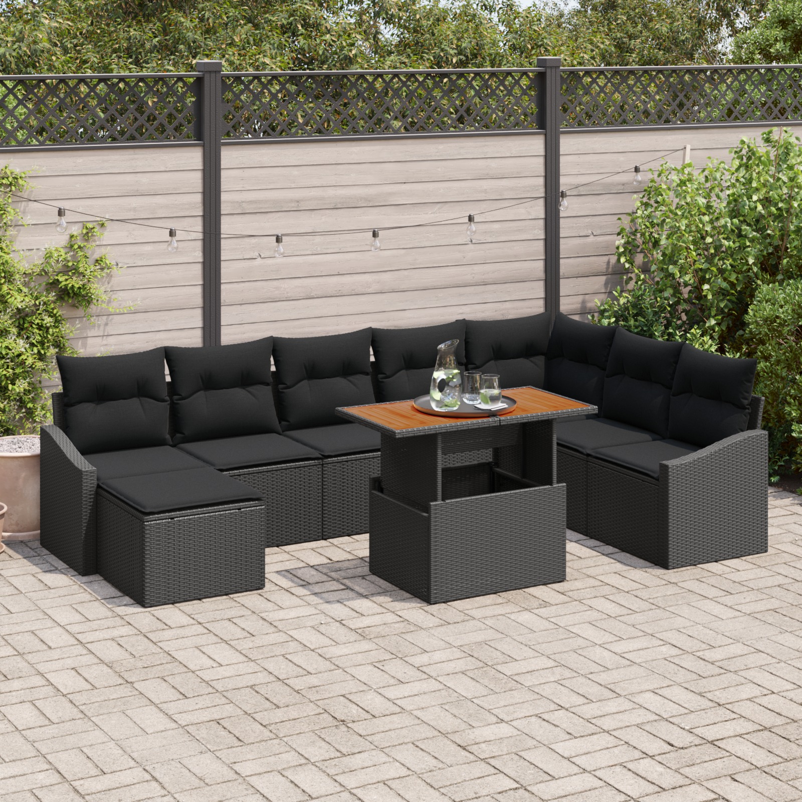 3358613 1 Set de canapele pentru grădină 9 pcs Negru Rattan poli Set de canapele pentru grădină 9 pcs Negru Rattan poli