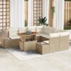 3358682 1 Set de canapele pentru grădină 9 pcs Bej Rattan poli 3358682 1