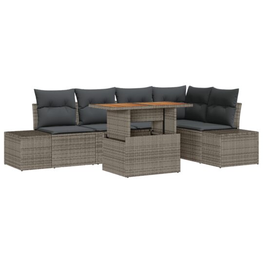 Alternative view of Set de canapele pentru grădină 6 pcs Gri Rattan poli