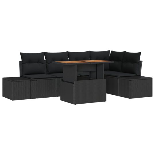 3358704 2 Set de canapele pentru grădină 6 pcs Negru Rattan poli 3358704 2