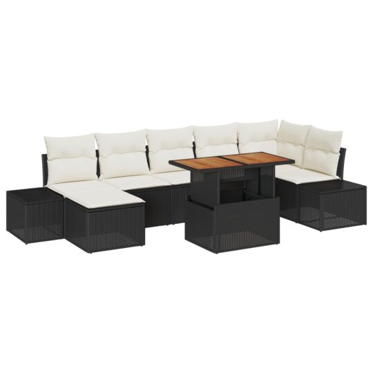 3358728 2 Set de canapele pentru grădină 8 pcs Negru Rattan poli 3358728 2