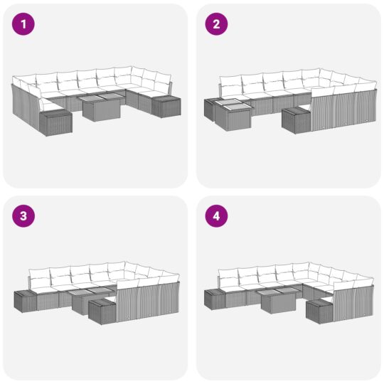 3358750 8 Set de canapele pentru grădină 11 pcs Gri Rattan poli 3358750 8