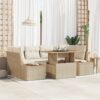 3358775 1 Set de canapele pentru grădină 7 pcs Bej Rattan poli 3358775 1