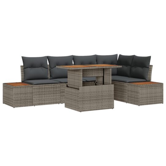 Alternative view of Set de canapele pentru grădină 6 pcs Gri Rattan poli