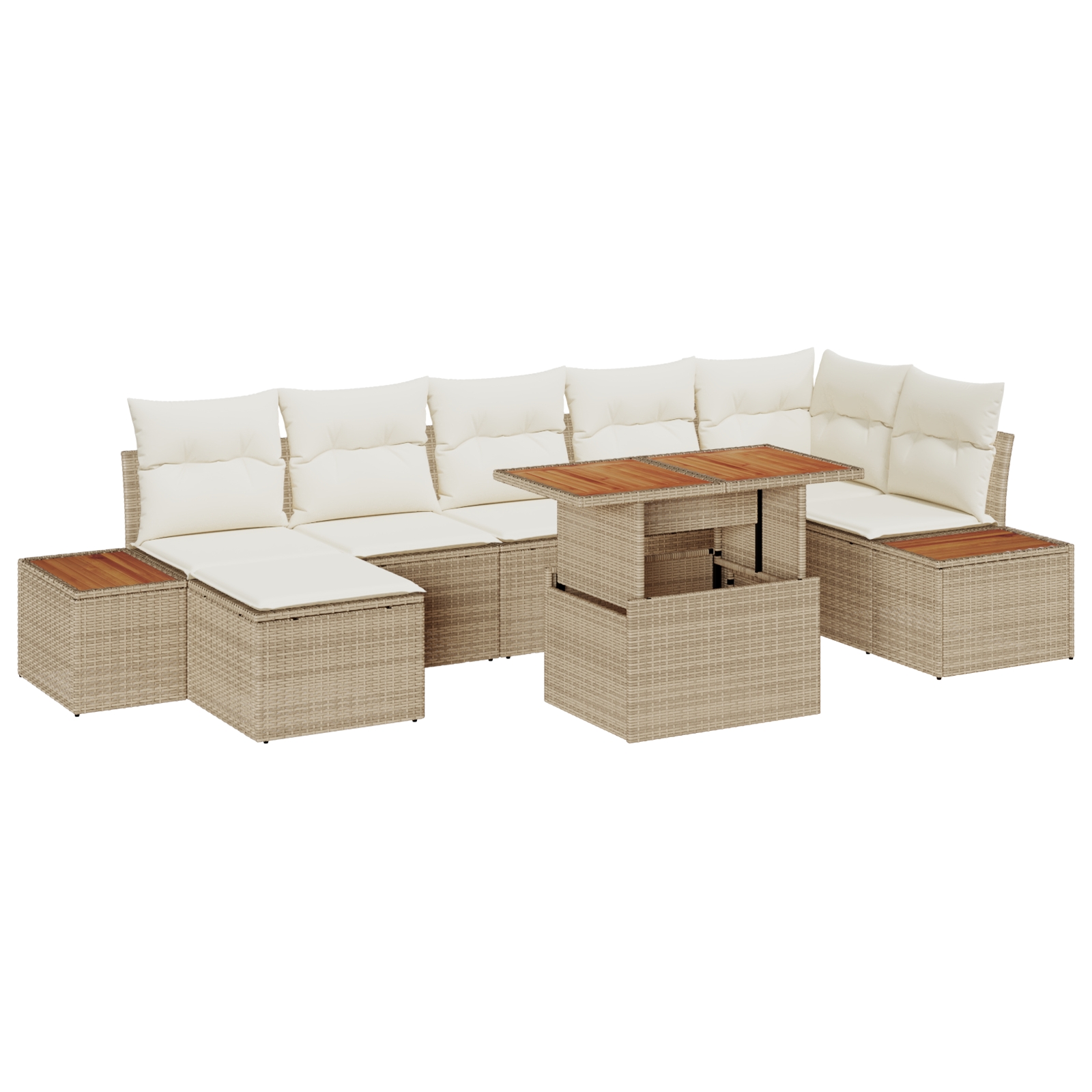 3358830 1 Set de canapele pentru grădină 8 pcs Bej Rattan poli Set de canapele pentru grădină 8 pcs Bej Rattan poli